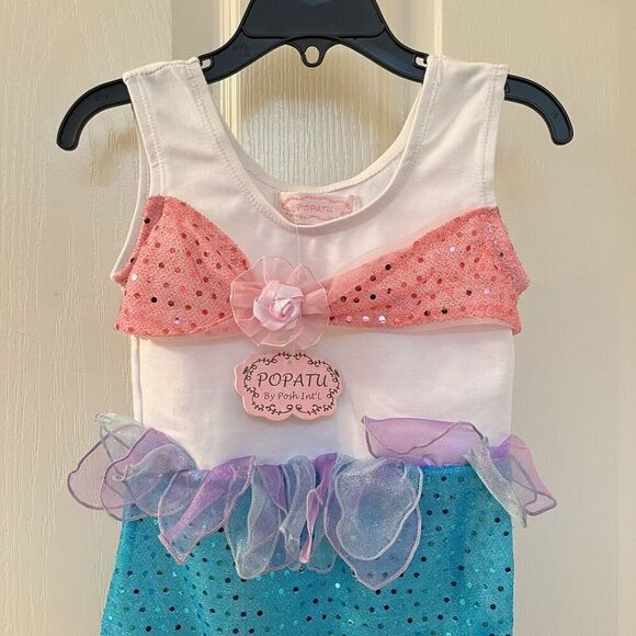 Popatu Mermaid Dress Costume Dress-Up Tulle Girls Size Small 3-4 years NWT - Picture 2 of 12